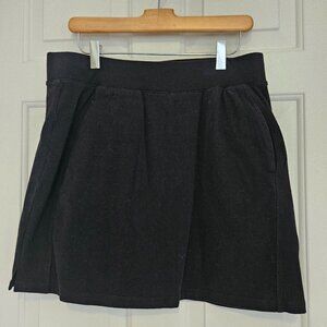 T by TALBOTS Medium Skort w/Built-in Shorts Stretch Black Pockets Pull-On